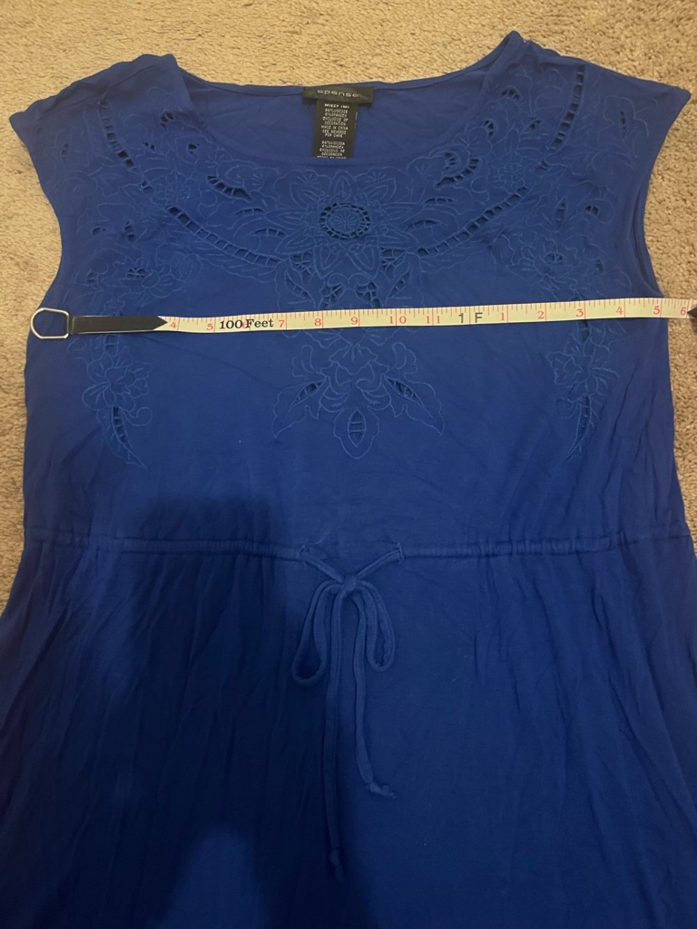 ๐ Blue Tie Front Dress with Elegant Style - Picture 6 of 9